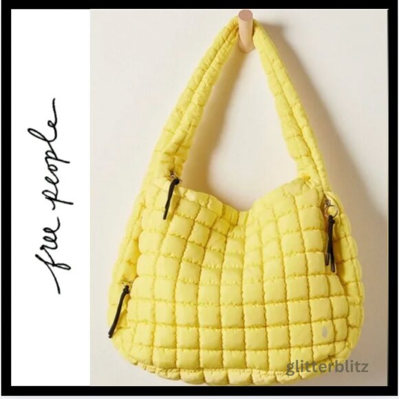 Free People Quilted Carryall 💛  Lemon Zest - FACTORY SEALED - Picture 1 of 7